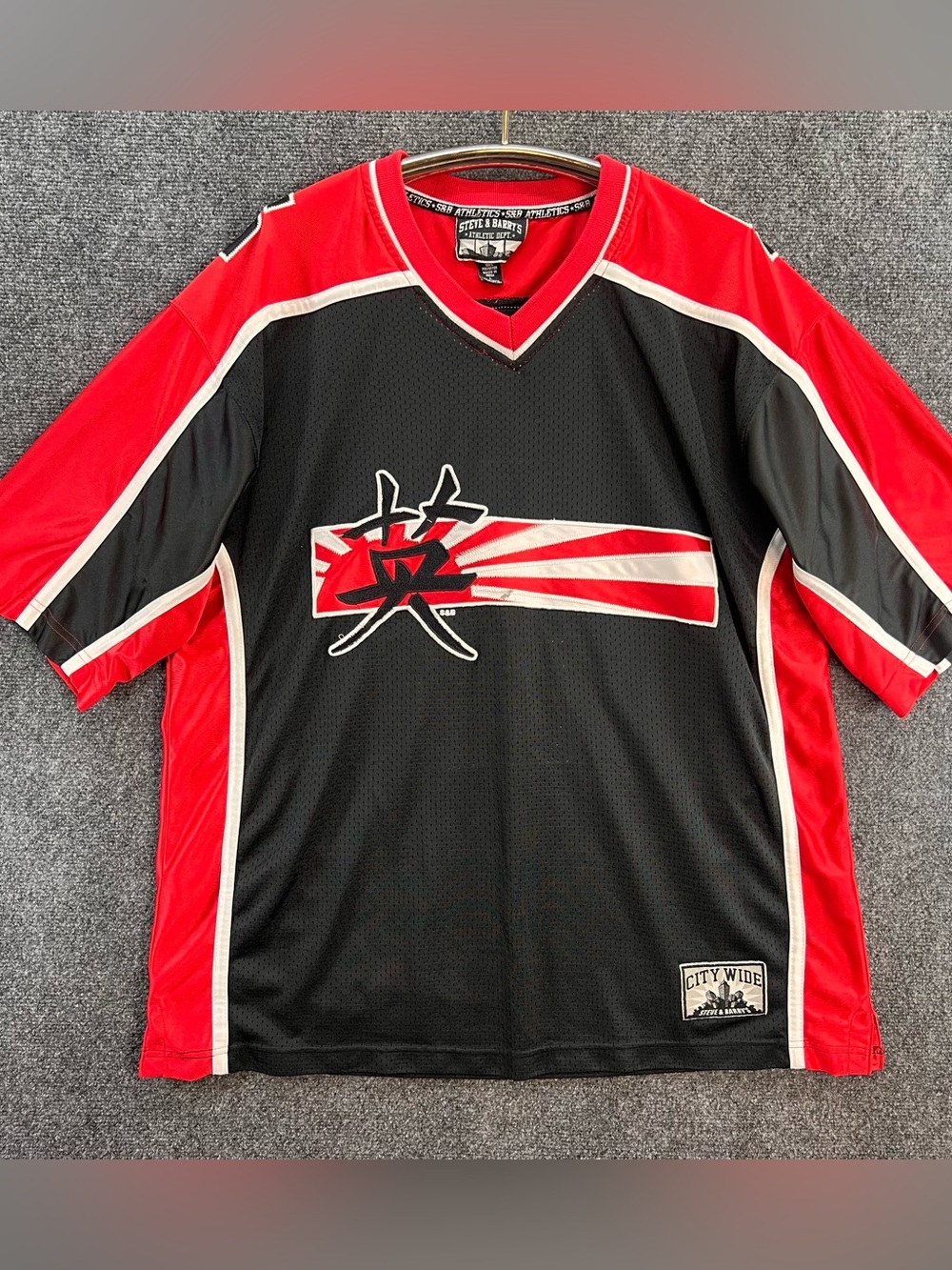 VTG Steve & Barry’s Stitched Japanese Style Dragon Jersey Mens Large Retro Y2K